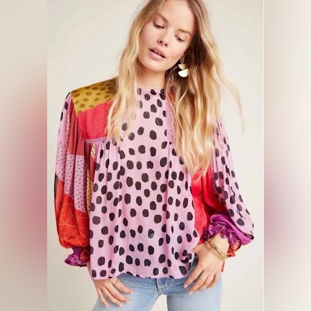 Anthropologie Blank Miranda Peasant Blouse Size S